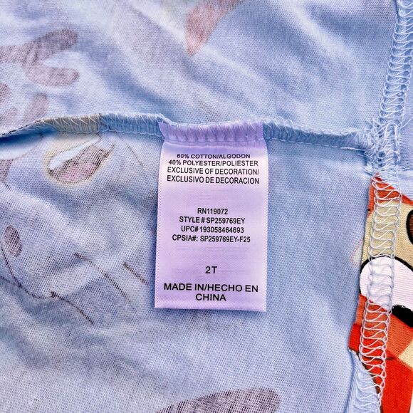 Bluey Bingo Two Piece Set Short Sleeve Shirt and Shorts Clear Sky Size 2T NWT - Picture 7 of 7